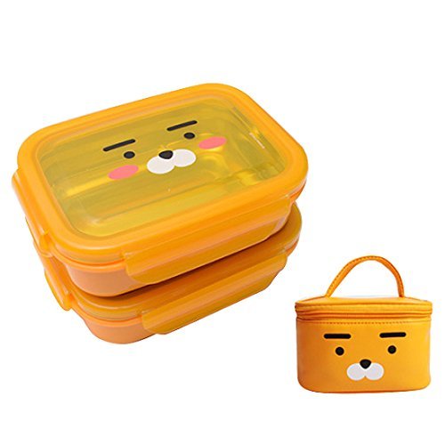Amazon｜カカオフレンズ 弁当 2段の二重ロックステンバッグ 専用バッグ