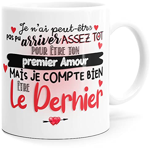 Taza Amor Último Taza Mensaje Humor Divertido Idea Regalo Original para Amigo Pareja Amante Colega Mari Mujer Hombre Prometido Novio Copine Cumpleaños para San Valentín y Navidad. Cerámica 325 ml