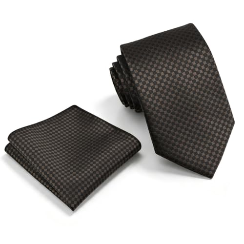 Image of Alizeal Mens 3 Pcs Long Sleeve Shirts Set | Pocket Square Necktie Perfect for Weddings Business Daily Wear