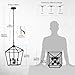 4 Light Chandelier, Industrial Ceiling Light Black Lantern Light Fixtures with Farmhouse Metal Cage Adjustable Height Rustic Geometric Hanging Light E12 Base for Kitchen Island, Entryway, Indoor