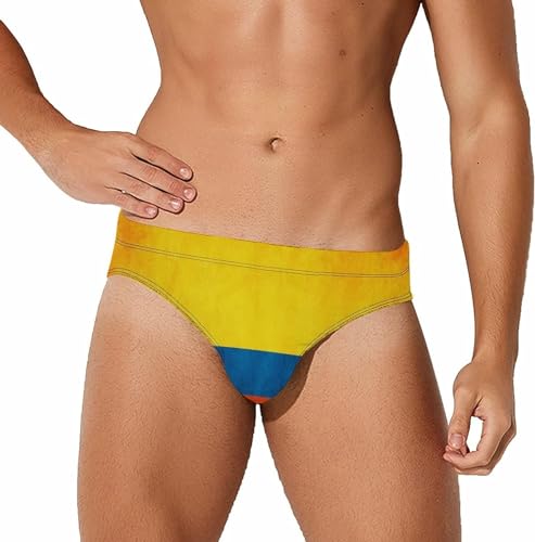 Drapeau de la Colombie Maillot de Bain pour Homme Slip de Bain Triangle String Bikini Maillot de Bain