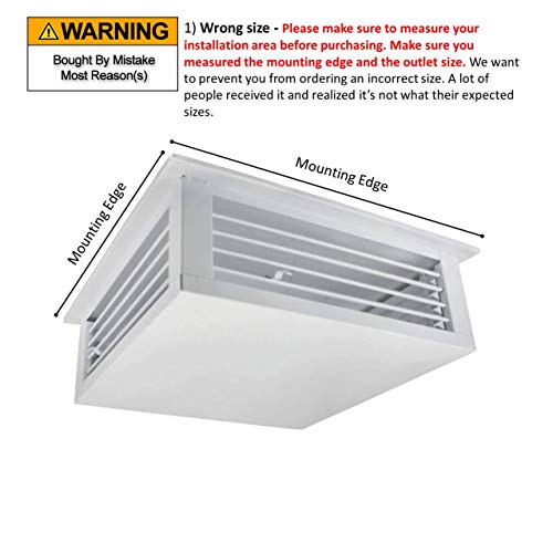 Gsw 20” White Powder Coated 4-Way Adjustable Metal Diffuser For Evaporative/Swamp Cooler, 22” Mounting Edge (20"X20"X6") #TOP5