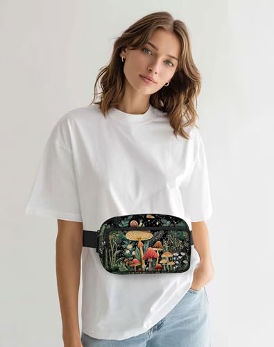 Image of Mushroom Fanny Pack Lightweight Belt Bag Fashion Waist Pouch | Waterproof, Crossbody Bags for Women, Sports, Running, Traveling, Hiking