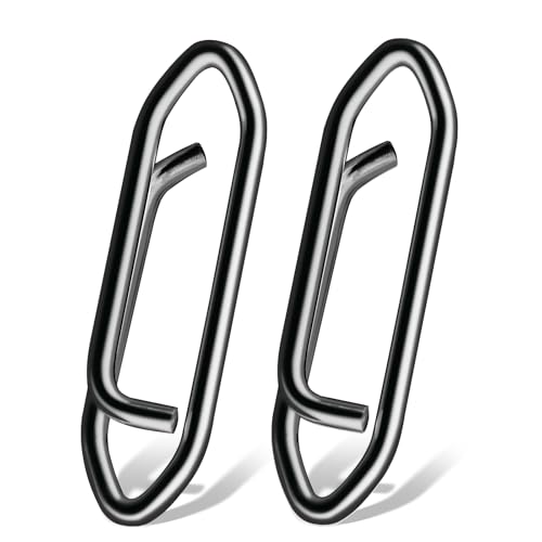 9Tong Haute résistance émerillons de pêche Eau salée Inoxydable Snap de pêche Connecteur Clip Snaps émerillons Leurre Clip Changement Rapide Noir Nickel, 50pcs, 59lbs