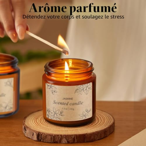 4x100g Bougies Parfumées en Pot Coffret Cadeau pour Homme & Femme Noël – vue 4