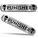 Biomar Labs® 2 x adesivi 3D gel silicone argento Stickers Punisher Skull teschio teschio auto adesivi KS 178