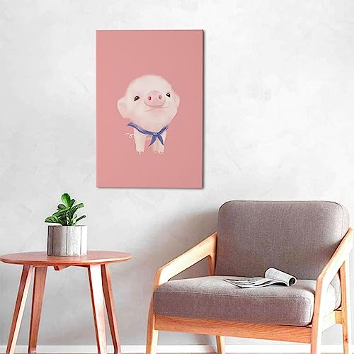 Impression sur toile de cochon rose moderne pour decoration murale - 6