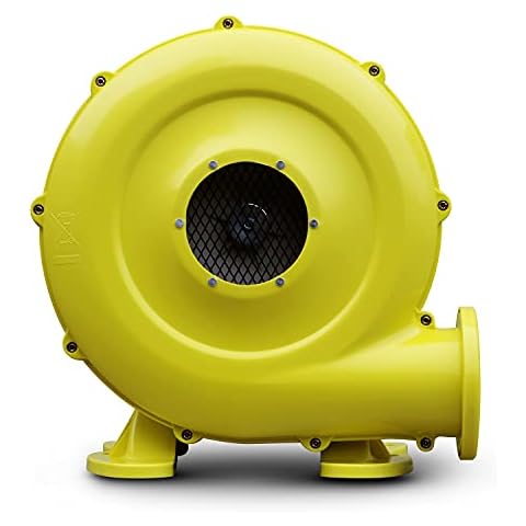 GORILLASPRO Air Blower for Inflatables - 750 Watt Inflatable Blower for Inflatable Paint Booth, Movie Screen, Bouncy Castle, Jumper - Yellow Electric Air Pump Fan Commercial Blower Cover