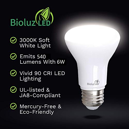 Bioluz LED BR20 LED Light Bulbs 10-Pack, 6W = 50W, 3000K Soft White Light Bulb, 540 Lumens, 90 CRI, Dimmable LED Light Bulbs, UL-Listed for Indoor/Outdoor, CEC Title 20 Compliant Flood Light by Bioluz LED - Used condition - Image 2