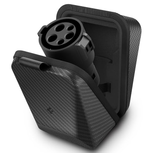 Spigen Cybercase �A�_�v�^�[�P�[�X Tesla SAE J1772 �[�d�A�_�v�^�[ �}�O�l�b�g�J�� (SAE J1772 �[�d�A�_�v�^�[�͊܂܂�Ă��܂���) (�J�[�{���G�f�B�V����)