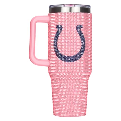 Image of The Memory Company Officially Licensed 40oz Pink Bling Game Day Tumbler, Indianapolis Colts