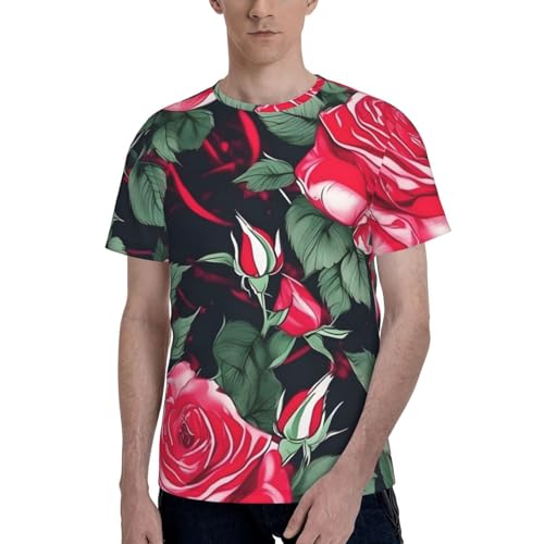 T-shirt imprimé floral rose homme le cadeau graphique idéal et confortable