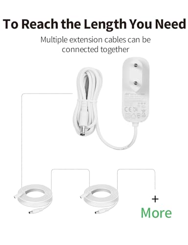 Lonnky 2 Meter DC Verlängerungskabel für AVM Fritz!Box 7590, 7580, 7582, 7560, 3490, 6590, 6490, 6430, 4040, 4020 und Telekom Speedport Smart, 5,5 mm Netzteil Verlängerungskabel