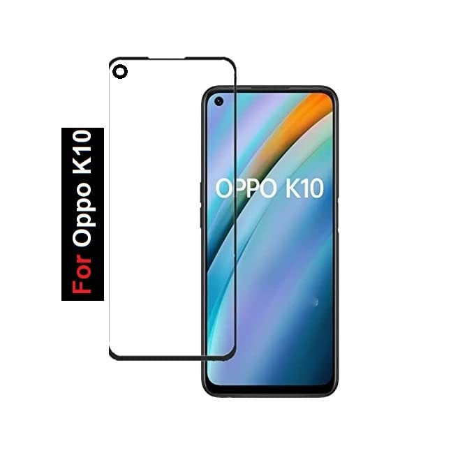 Image of Screen Protector for Oppo K10 (Black) Tempered Glass Edge-to-Edge 6D Screen Guard With Installation Kit
