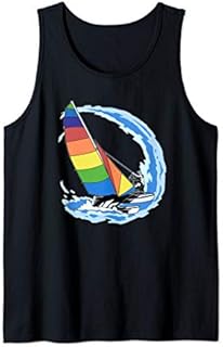 Sailing Gift Print Retro Sailor And Ocean Sailboat Tank Top