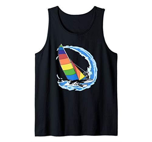 Sailing Gift Print Retro Sailor And Ocean Sailboat Tank Top