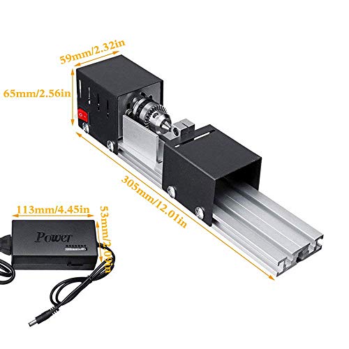 ETE ETMATE 200W Mini Lathe Beads, DIY Working Wood Lathe Milling Machine DIY Grinding Polishing Beads Drill Rotary Tool Set Lathe Set