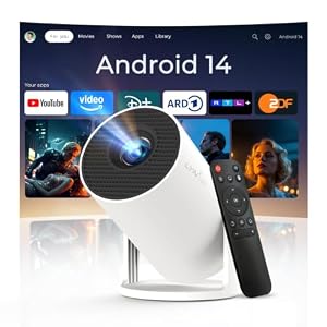 Mini tragbarer Beamer 4K-Unterstützung, Android 14, Fernbedienung per App