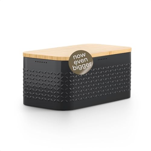 LARS NYSØM Boîte à Pain I Boite a Pain pour Une fraîcheur Durable avec patins antidérapants I Couvercle en Bambou utilisable comme Planche à découper |...