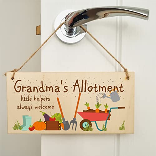 The Plum Penguin Handmade Wooden Hanging Wall Plaque Grandma's Allottment Little Helpers Welcome Gift Sign Gardeners from Grandkids - Image 4