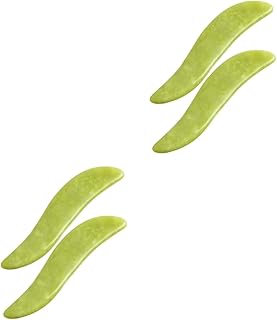 Beavorty 4 Peças Placa De Raspagem Raspador De Massagem Rolos Faciais Massageador De Perda De Peso Guasha Jade Massagem Facial Raspagem Facial Xiuyan Jade Raspador Corporal Ferramenta De