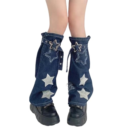 HeiBai Xiong Punk Leg Warmers Women Hippie Gothic Y2k Harajuku Goth