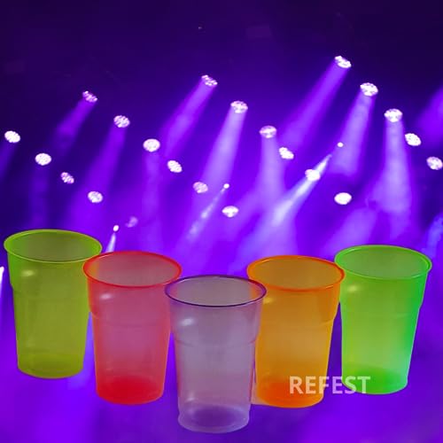 Copos Neon Descartáveis Festa Balada 300 ml Drinks Brilha Na Luz Negra 250 unidades