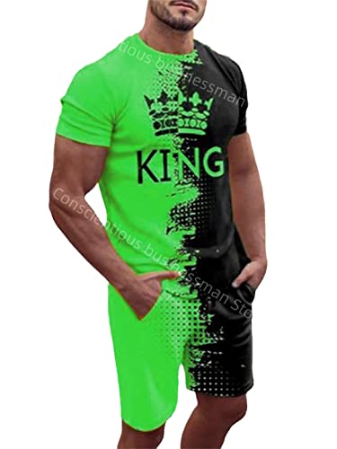 Ensemble de survêtement homme short et t-shirt imprimé 3D 521 taille XS