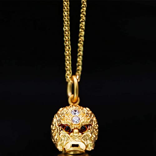 Liutian Pixiu Ancient Method Silver Necklace Cc Kamei Jewelry Necklace Pendant S925 Silver Plated 18K Gold Grey Lion Necklace Birthday Gift #TOP3