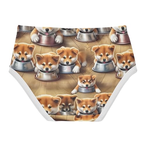 Joisal Cute Akita Inu Puppies Dogs Little Girl Panties Girls Underwear Toddlers Cotton Colorful Briefs Kids Undies 2t2