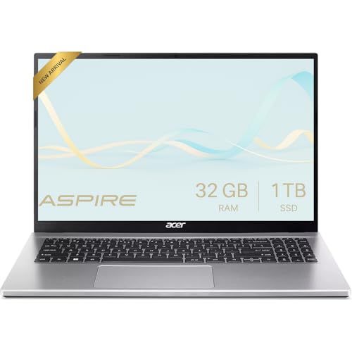 acer Aspire 3 Premium Laptop Computer Featuring Backlit Keyboard | AMD Ryzen 5 7430U CPU | 64GB RAM | 1TB PCIe SSD | 15.6' FHD Display | Fast Wi-Fi 6 | Win 11 Pro (16GB RAM | 512GB SSD)