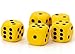 WeLoveBeads 16mm W6 Würfel gelb / schwarz - Made in Germany! - 5Stk