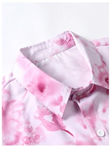 GORGLITTER Men's 2 Piece Summer Vacation Outfits Floral Tropical Button Down Shirt and Shorts Sets3