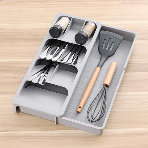 KitchenRaku Cutlery Drawer Organiser, 9 Compartments Kitchen Drawer