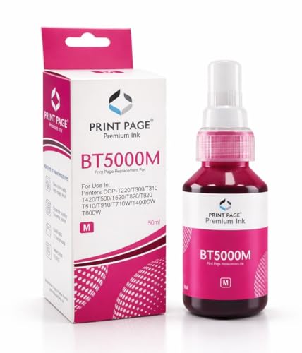 Image of BT5000M Premium Refill Ink Compatible for Printers T220, T420, T520, T820, T920, T510, T910, T710, T4000W, T4500W, T300W, T800W, T700, T810 (Magenta 50ml - 1 pcs)