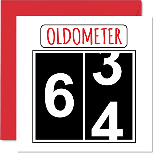 Divertidas tarjetas de cumpleaños de 64 para hombres y mujeres, olómetro, tarjeta de feliz cumpleaños para papá, mamá, abuelo, niñera, abuela, tía, 145 mmx145 mm, tarjeta de felicitación de 64 años