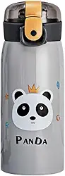 Garrafa Térmica Garrafinha Térmica Infantil Inox Canudo Trava 350 ml - Desenho Panda - TYDA