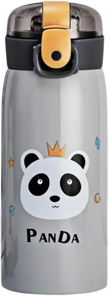 Garrafa Térmica Garrafinha Térmica Infantil Inox Canudo Trava 350 ml - Desenho Panda - TYDA