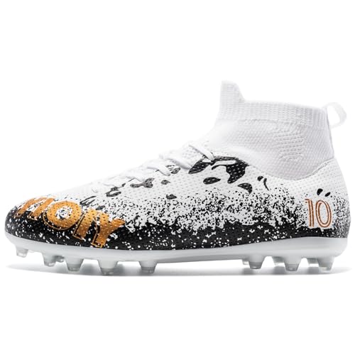 Unisex-Child Soccer Cleats High-top Youth Football Training Shoes4