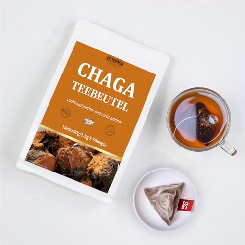 Chaga-Pilz Ulthmok Premium Teebeutel 60 Stück, 100% wild gewachsen