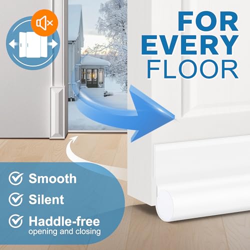Image of MAXTID Under Door Draft Stoppers 36 Inch Door Draft Blocker Draft Stoppers for Bottom of Doors Seal Gap, Door Seal Strips Sweeps, White