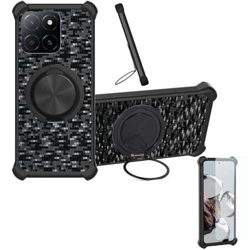 �Ή� Honor X50 �P�[�X Phone Case [1�� 9H+�d�x���� �K���X�t�B����][360°��]���X�^���h�A�}�O�l�b�g��]CX-11-HEI
