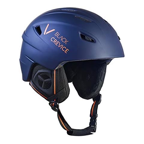 Black Crevice Adult Ski Helmet Stripes Matt Navy/Orange M Cover