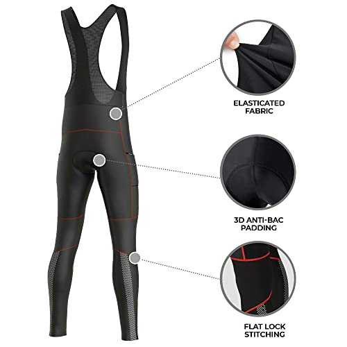 Mallas largas de ciclismo FDX hombre con tejido italiano Roubaix de alta densidad 3