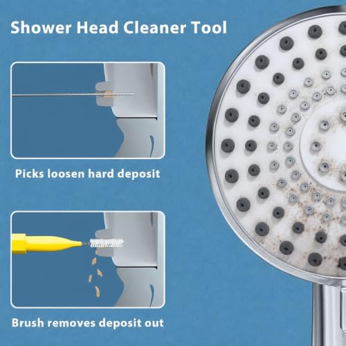 Image of Lumkew Shower Head Cleaner Tools Small Hole Cleaning Brush (20, Yellow) | Green, Tiny Nozzle Deposit Removal Picks Tool