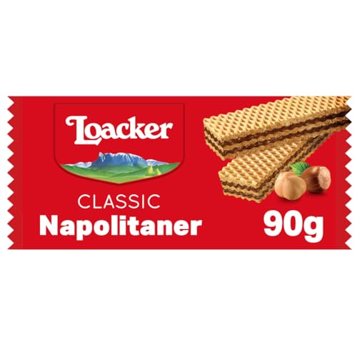 Loacker Napolitaner Crispy Wafers Italian Hazelnut Cream Wafers Hazelnut Flavour Original Wafer Biscuits 90 g