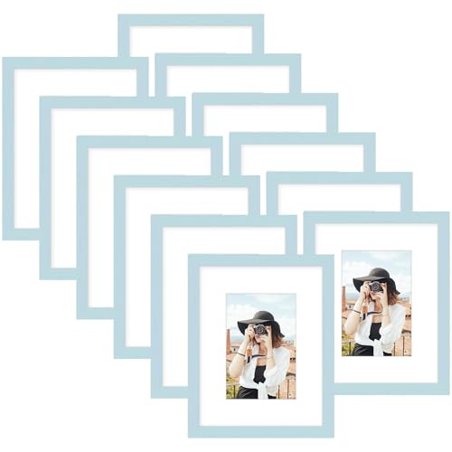 Picrit 11x14 Picture Frame Set of 12, Modern Gallery Wall Frames, Blue