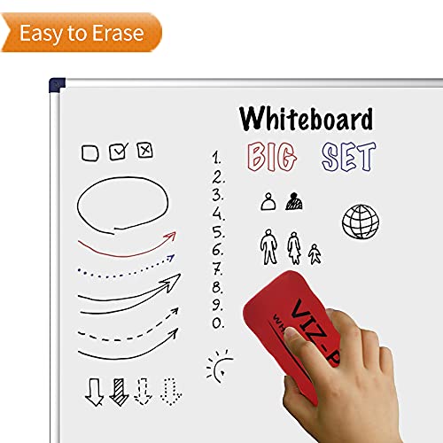 Viz-Pro Cat-Eye Magnetic Whiteboard / Dry Erase Board, 36 X 24 Inches, Silver Aluminium Frame #TOP4