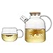 Avec Couvercle En Bois Carafe D'eau Grande Cruche En Verre Résistant à La Température élevée Carafe Avec Filtre A Infuser Luxueux Carafe D'eau De Borosilicate Pour Le Thé En Vrac S-Je 1000ml+350mlx4pc