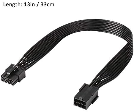 J&D PCIe 6 Pin to PCIe 8 Pin Power Adapter Cable (2 Pack), PCI Express 6 pin to 8 pin Adapter Power Cable, 12 inch